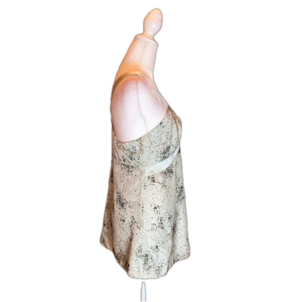 EXPRESS DESIGN STUDIO 100% Silk Shiny Gray with Black Print Tank Top Size S - Picture 5 of 7